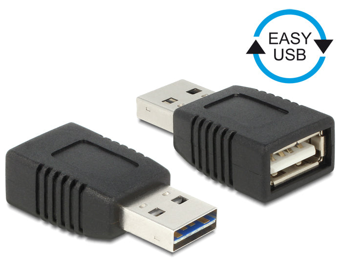 DeLOCK USB-Adapter USB-A auf USB-A (Stecker auf Buchse) – USB 2.0 (480 Mbit/s) – Schwarz