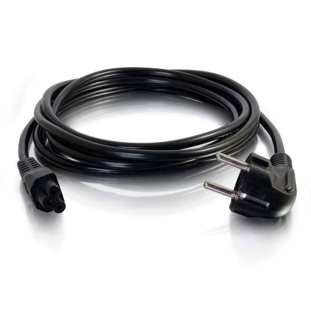 C2G Netzkabel – Schuko (CEE 7/7)–IEC C5, 1 m, 250 V/3 A, schwarz