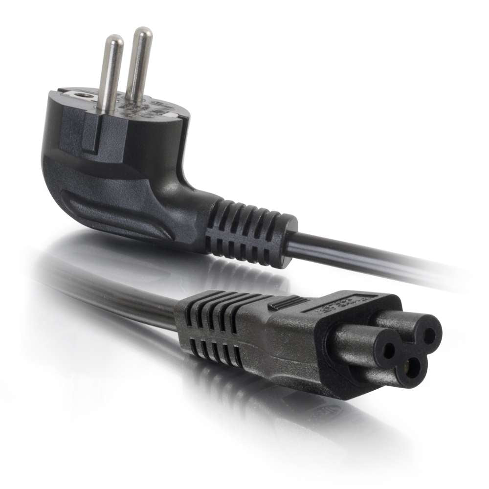C2G Netzkabel – Schuko (CEE 7/7)–IEC C5, 1 m, 250 V/3 A, schwarz