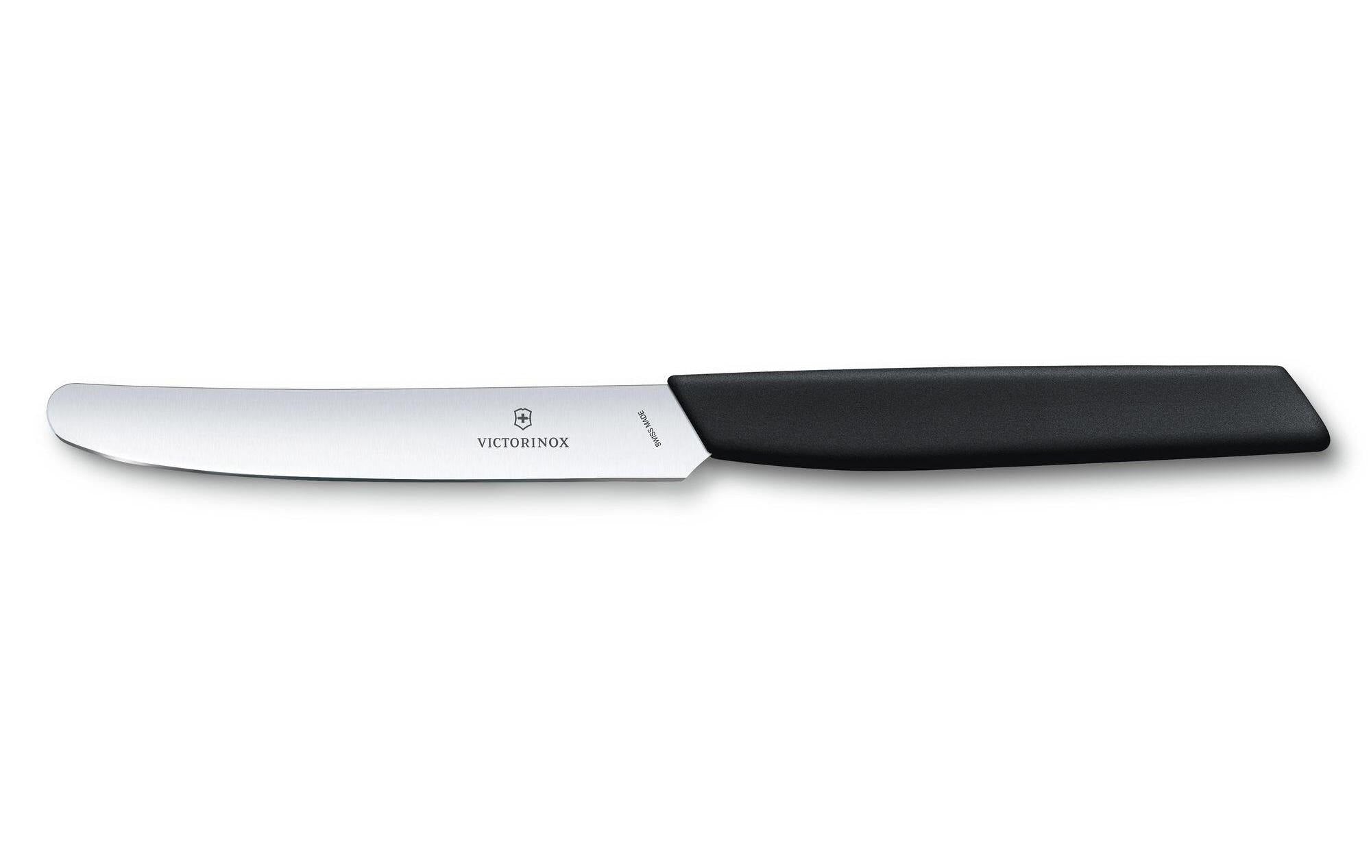 Victorinox Tafelmesser – 11 cm, Glatter Schliff, Edelstahl, Kunststoffgriff, Schwarz, spülmaschinenfest