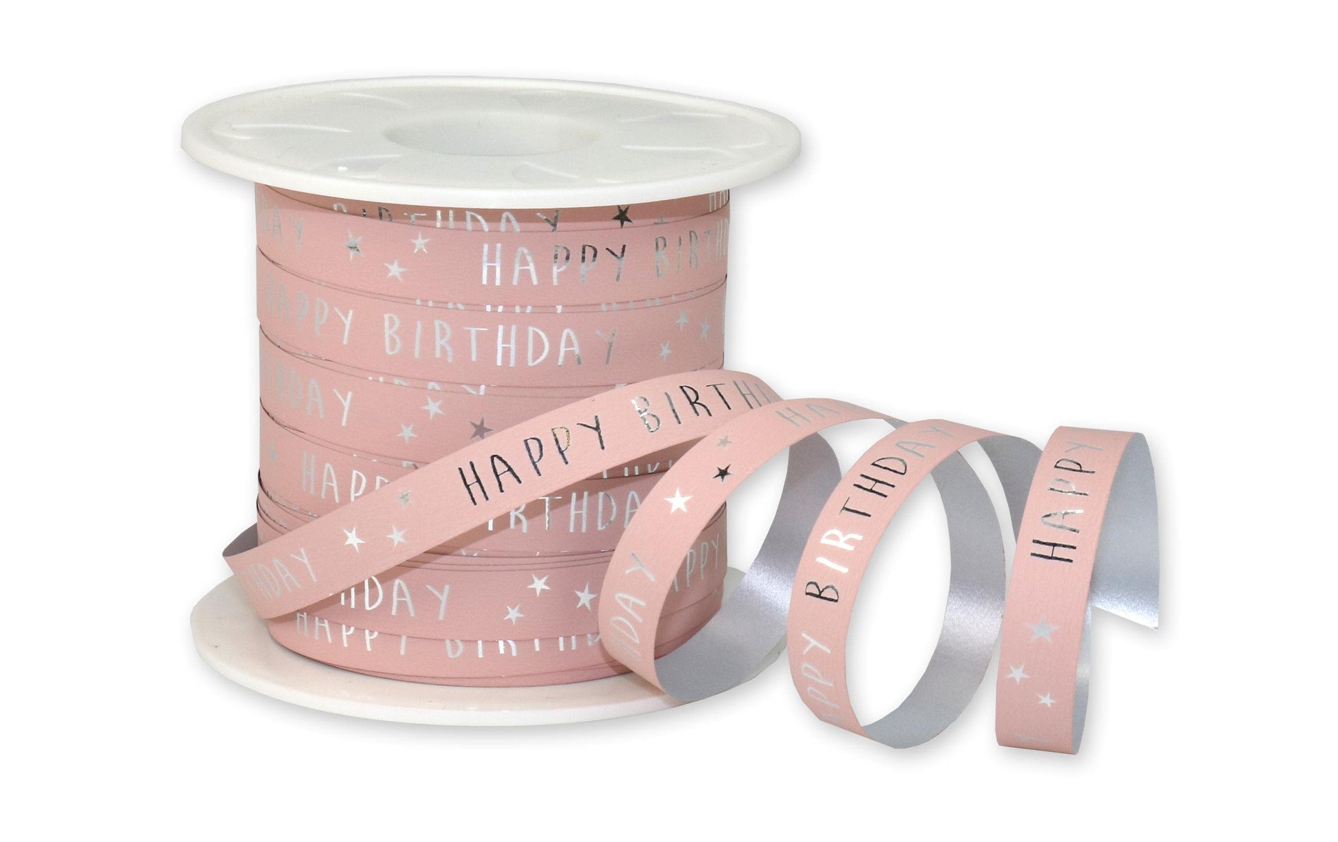 Pattberg Geschenkband Polyester glänzend rosa/silber – 10 mm × 100 m – 1 Stk.