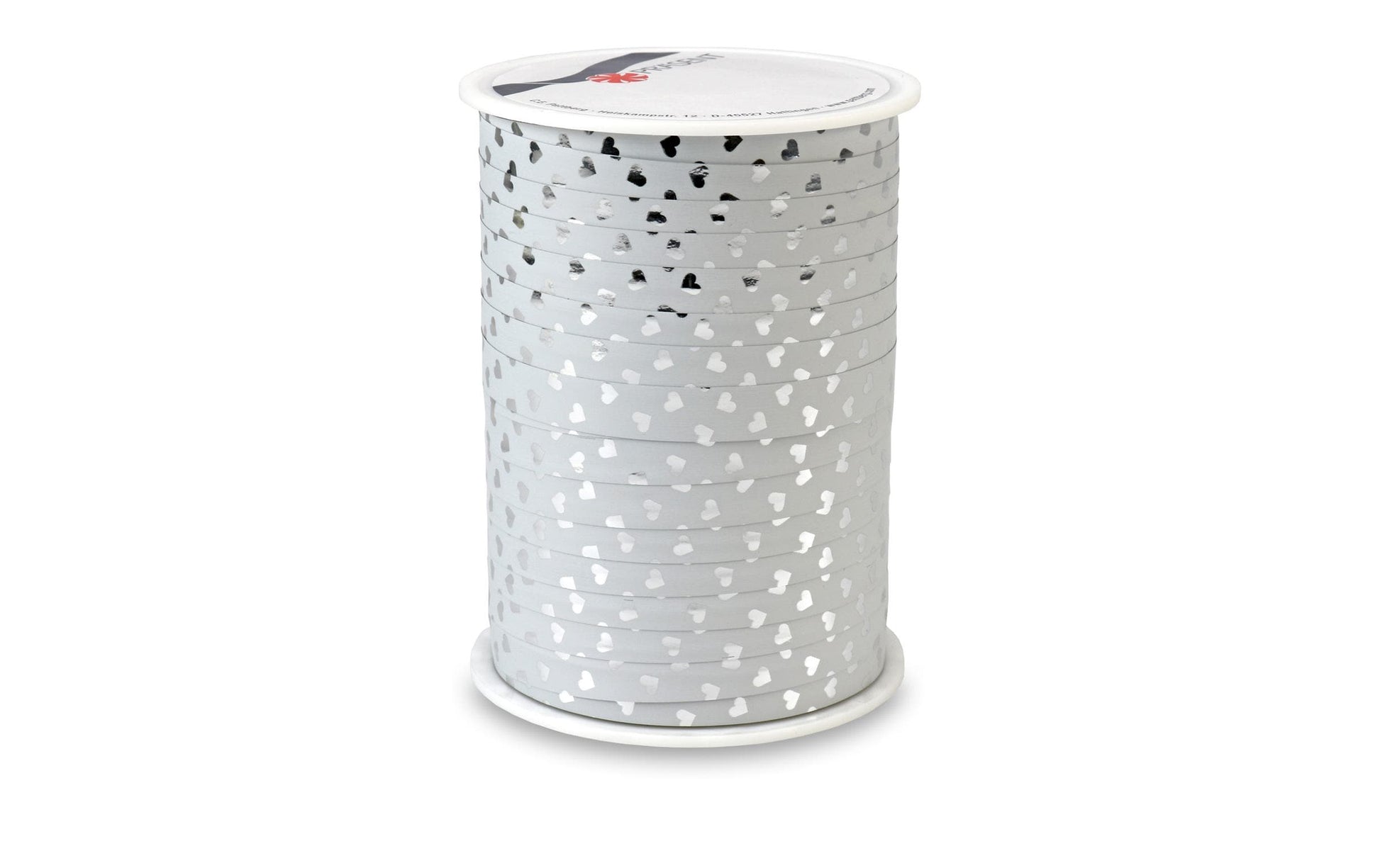 Pattberg Geschenkband Cherie Polyester, glänzend, silber – 10 mm × 100 m – 1 Stk.