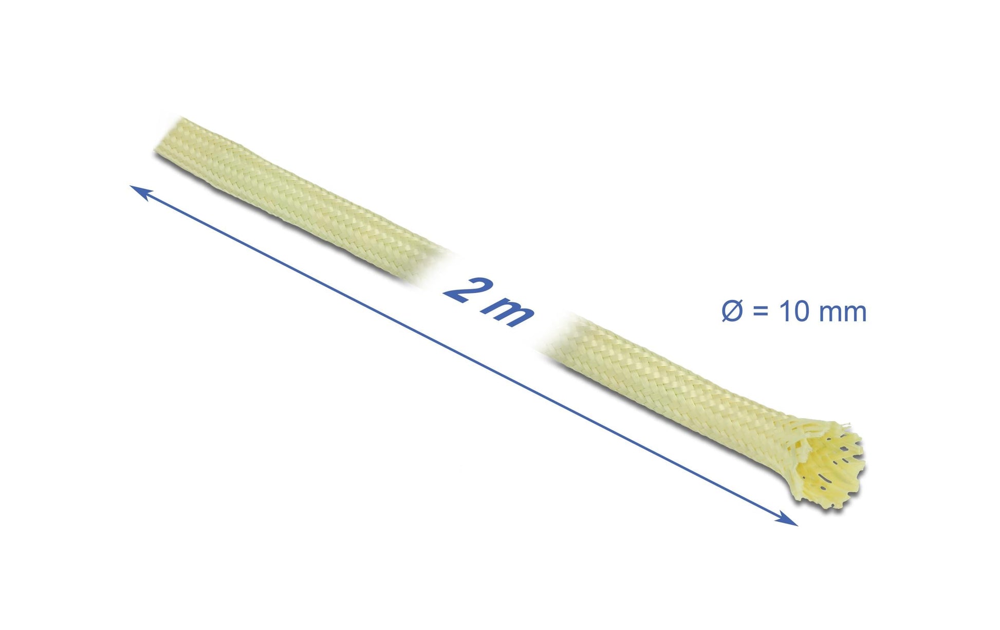 DeLOCK Kabelschlauch, Ø 7–13 mm × 2 m, elastisch, Aramidfasern – Gelb