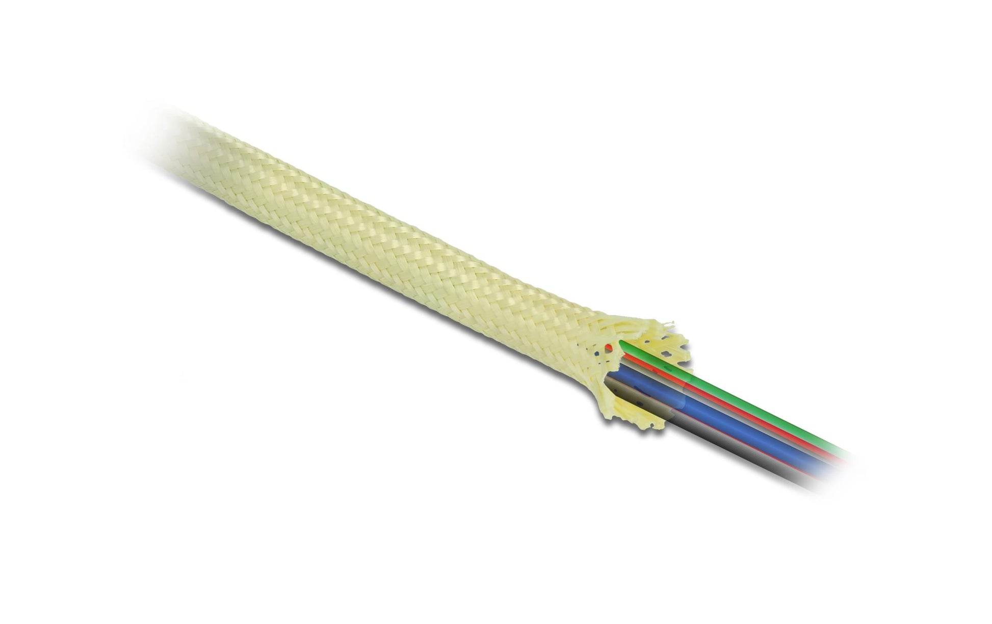 DeLOCK Kabelschlauch, Ø 15 mm × 2 m, Aramidfasern, elastisch – Gelb