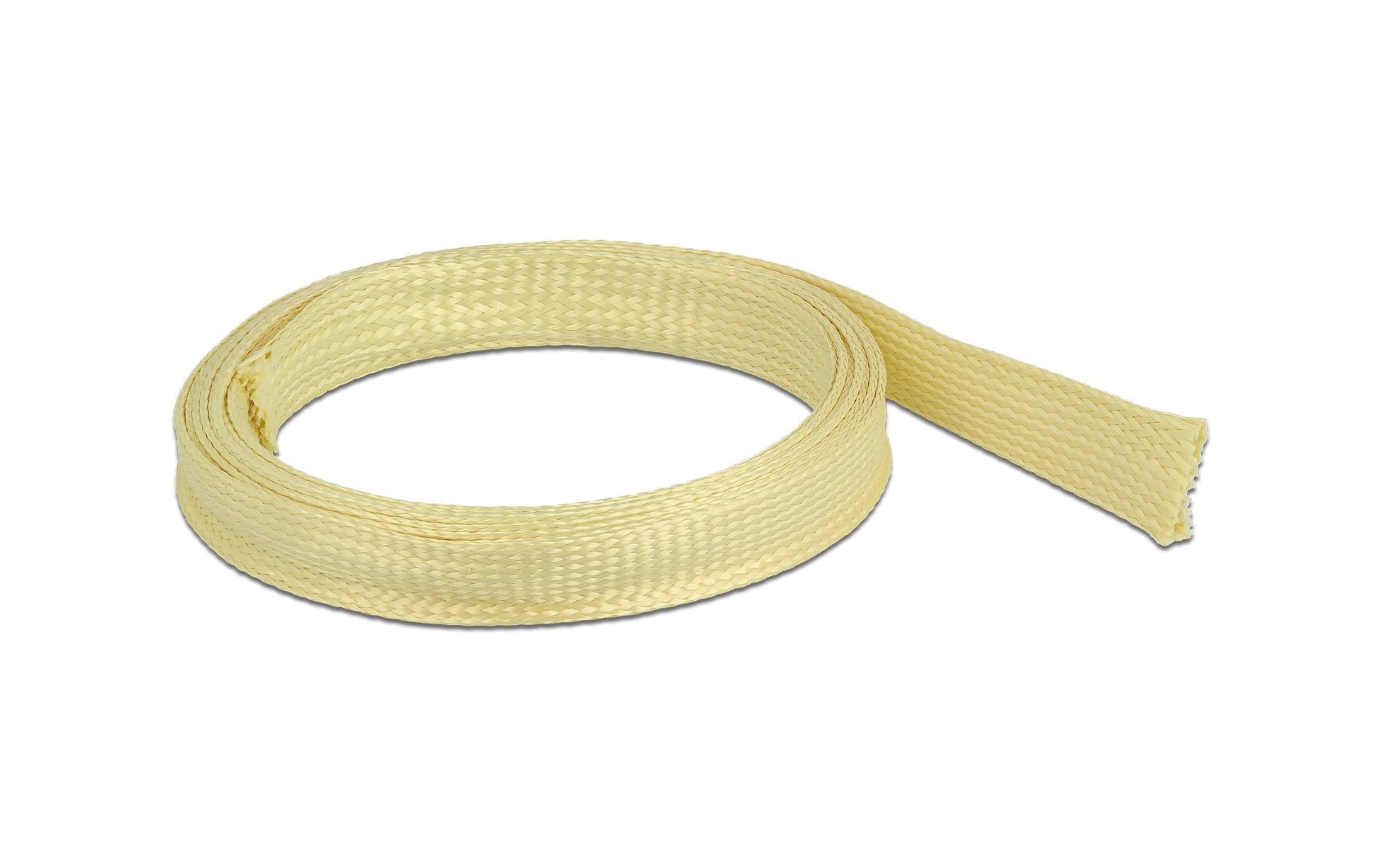 DeLOCK Kabelschlauch, Ø 15 mm × 2 m, Aramidfasern, elastisch – Gelb