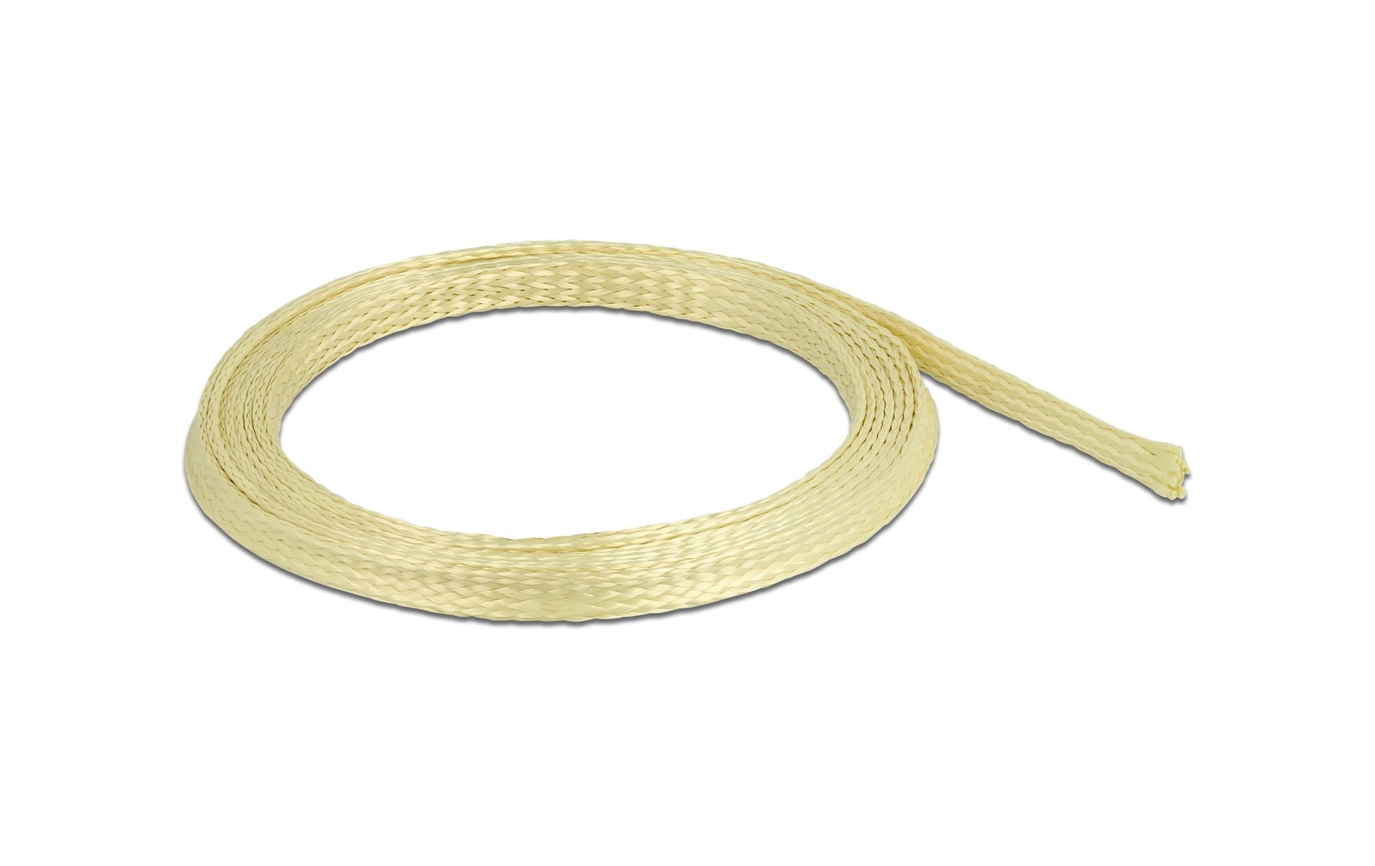 DeLOCK Kabelschlauch, Ø 6 mm × 2 m, Aramidfasern, elastisch – Gelb