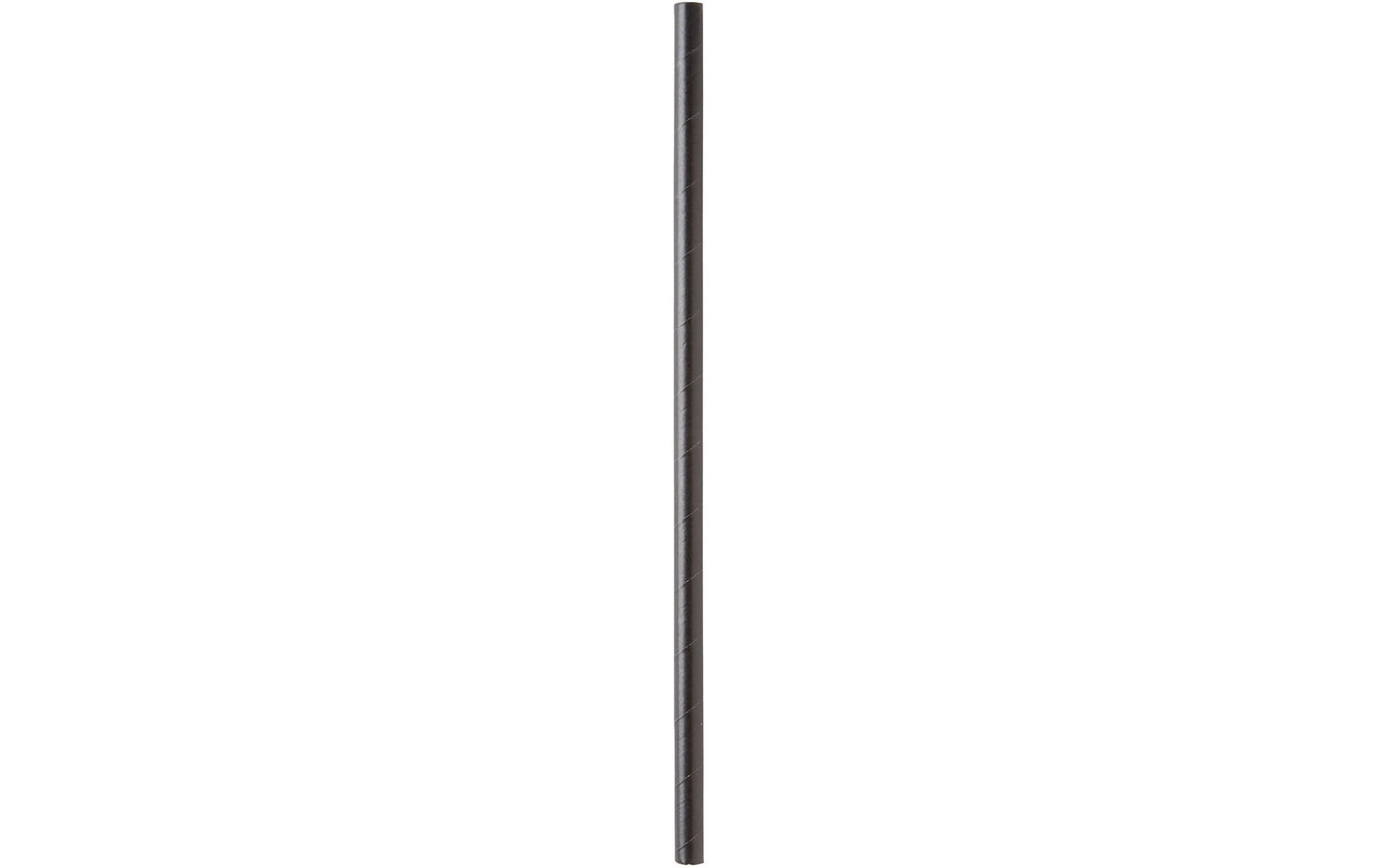 BioPak Papierstrohhalme, Ø 8 mm 23 cm, schwarz – FSC – 100 Stk.