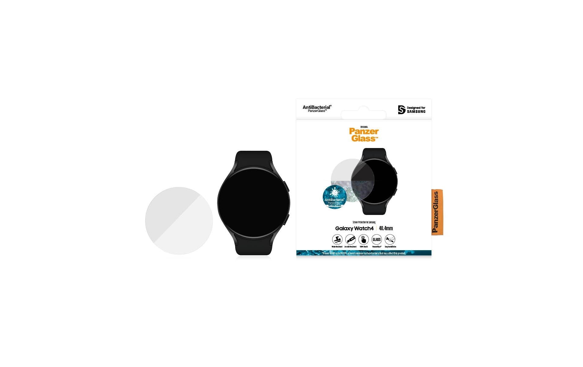 PanzerGlass Displayschutz (Panzerglas), Antibakteriell – für Galaxy Watch 4 40 mm
