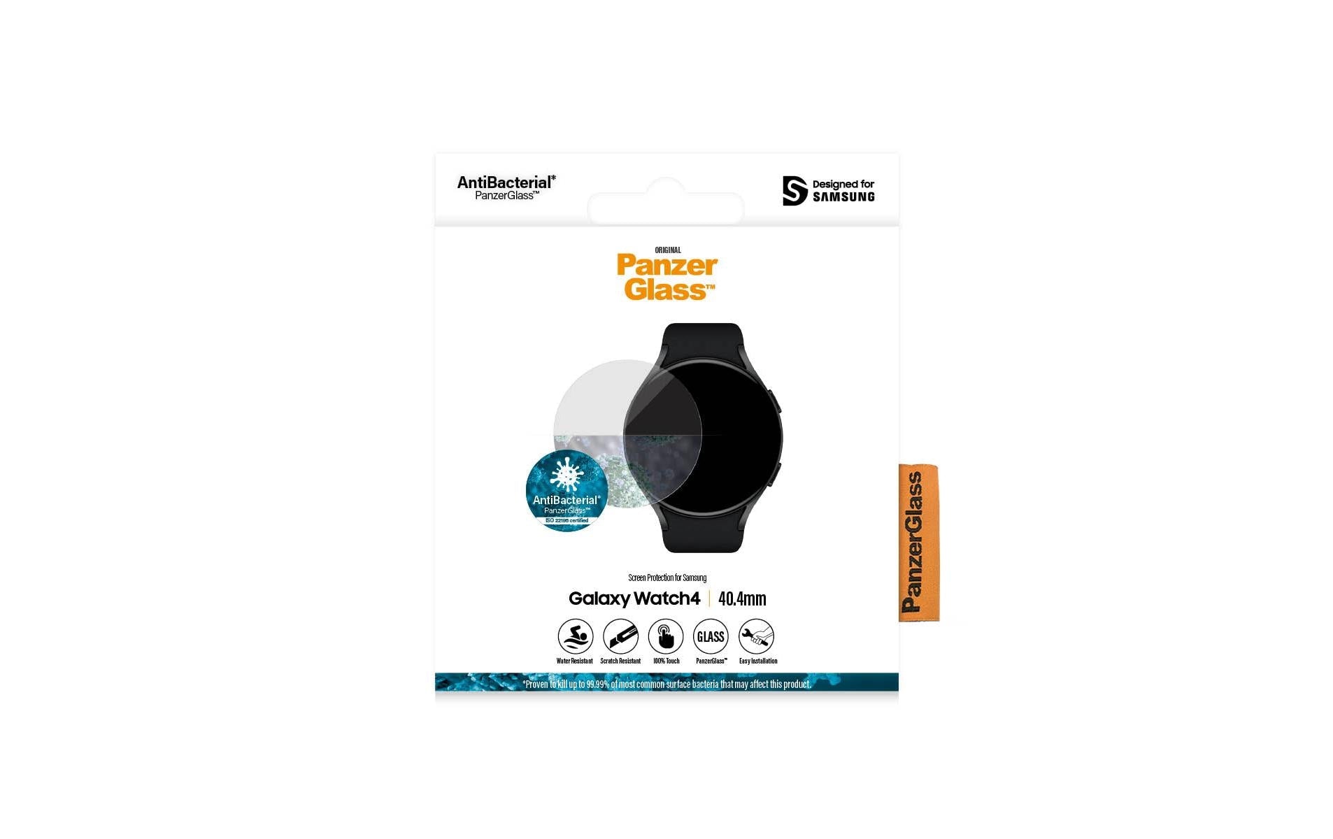 PanzerGlass Displayschutz (Panzerglas), Antibakteriell – für Galaxy Watch 4 40 mm