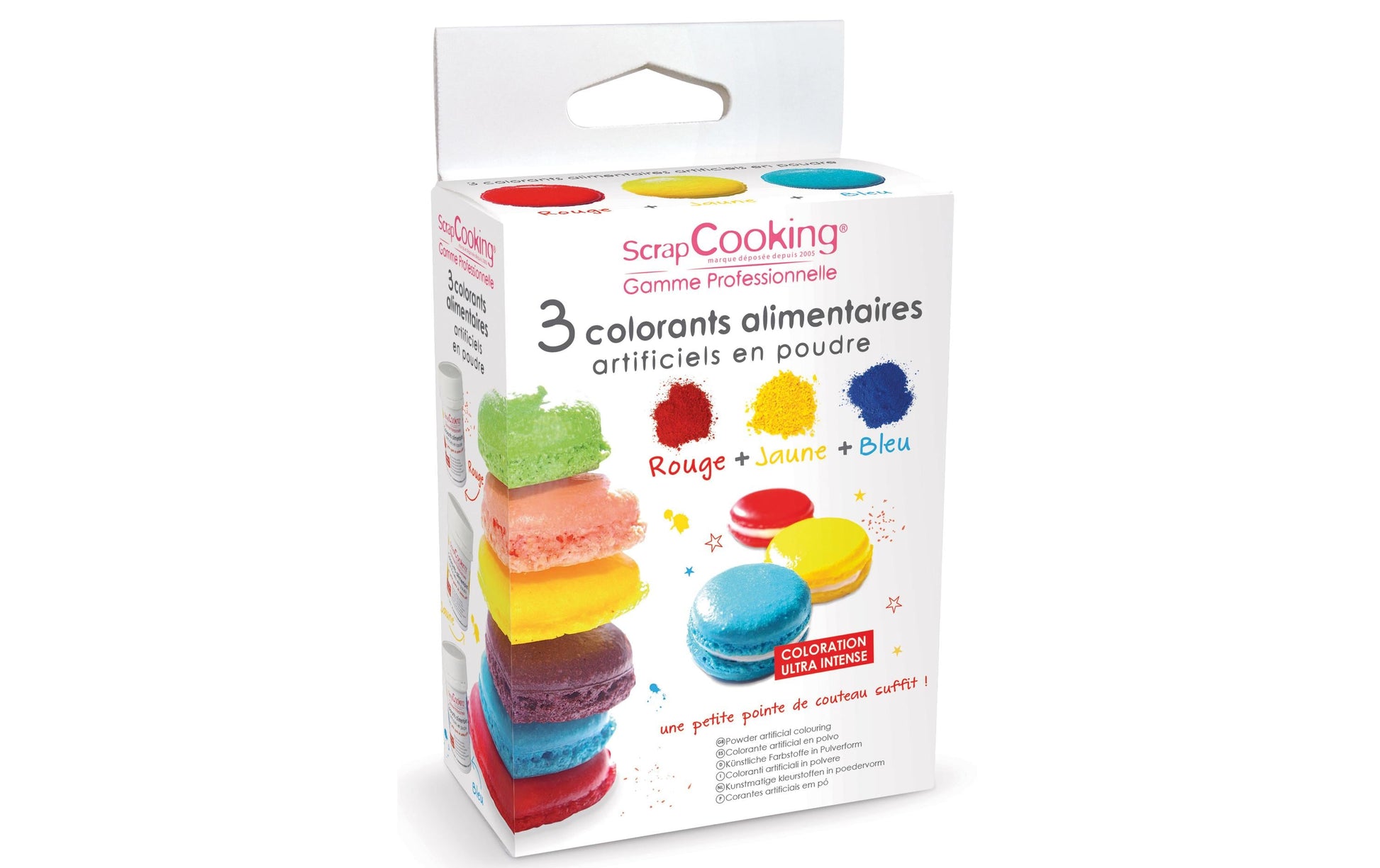 ScrapCooking Farbpulverset Pulver Blau, Rot, Gelb – 3×10 g