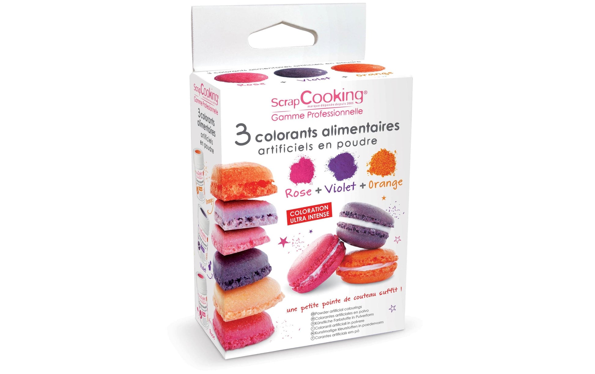 ScrapCooking Lebensmittelfarbe Pulver Rosa, Violett, Orange