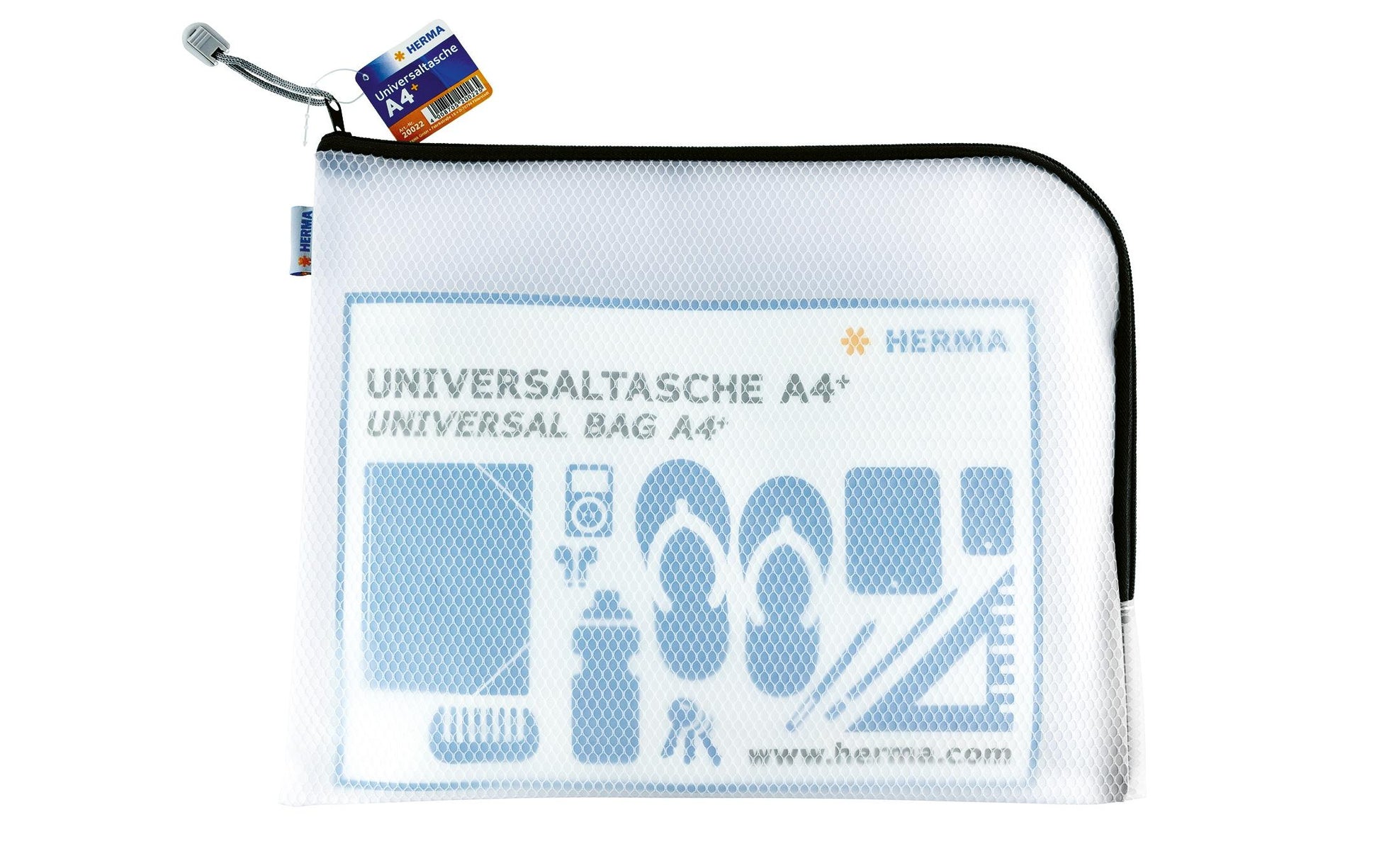 HERMA Reissverschlusstasche – 360 × 280 mm, Kunststoff, Schwarz – 1 Stück