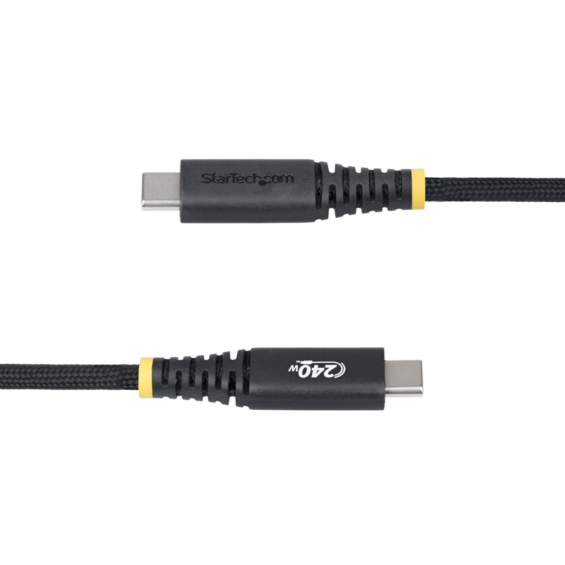 StarTech.com USB-C auf USB-C Kabel – USB 2.0 (480 Mbit/s) – 2 m – PD 240 W – Geflochten – Schwarz