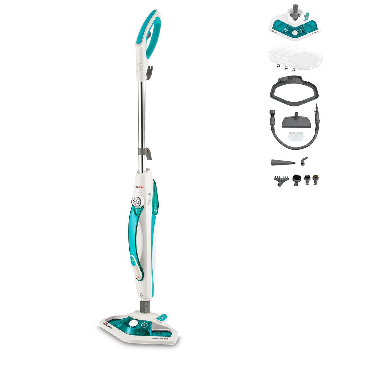 Polti Dampfreiniger Vaporetto SV450_Double – 0,3 l, türkis/weiss