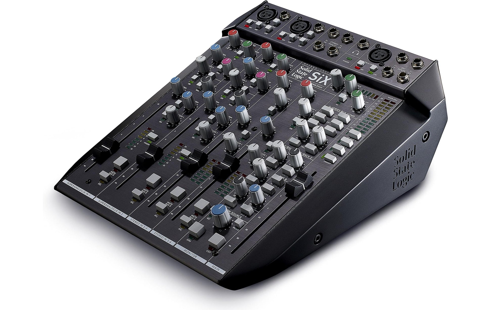 Solid State Logic SiX – 6-Kanal Mixer, Powermixer, 3 Auxwege, Schwarz