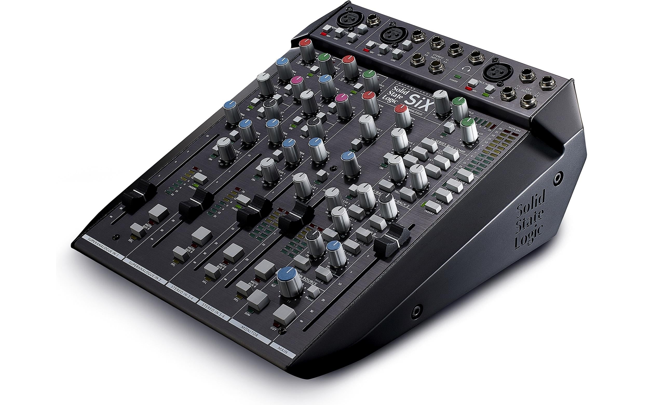 Solid State Logic SiX – 6-Kanal Mixer, Powermixer, 3 Auxwege, Schwarz