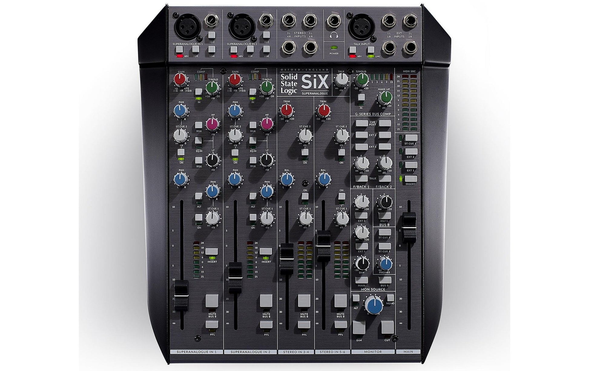 Solid State Logic SiX – 6-Kanal Mixer, Powermixer, 3 Auxwege, Schwarz