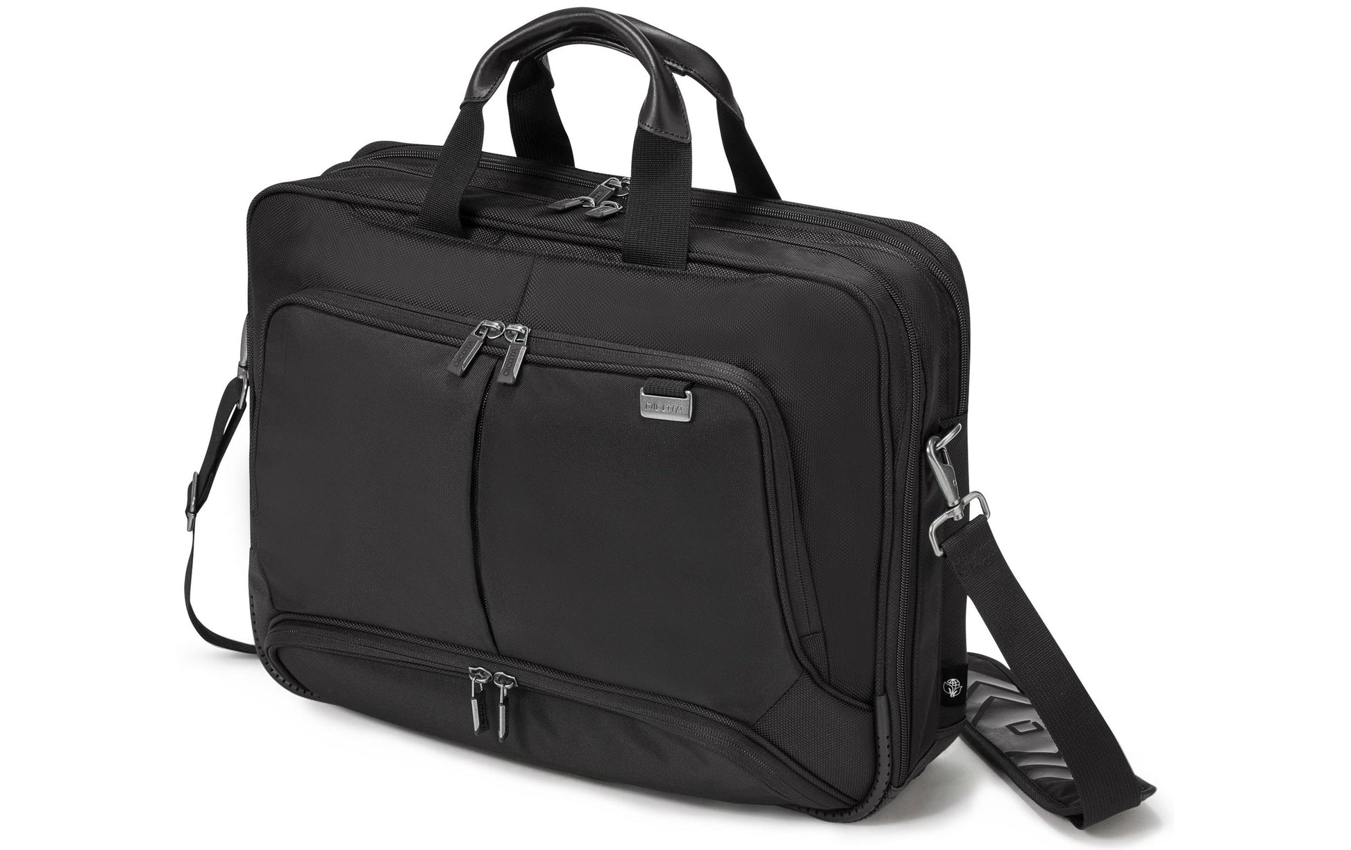 DICOTA Notebook-Tasche bis 14,1" – aus recyceltem PET, mit Schultergurt – Schwarz