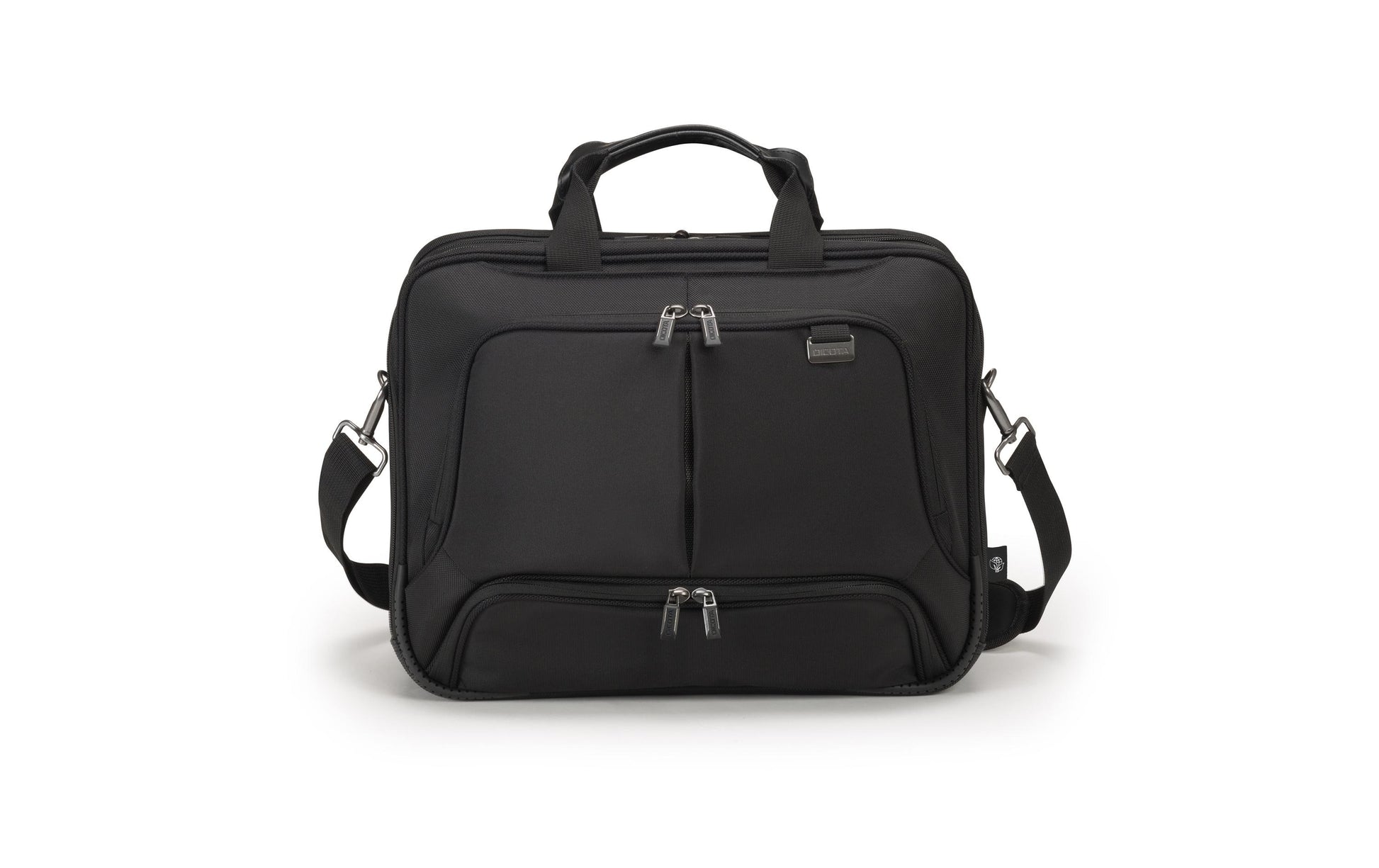 DICOTA Notebook-Tasche bis 14,1" – aus recyceltem PET, mit Schultergurt – Schwarz