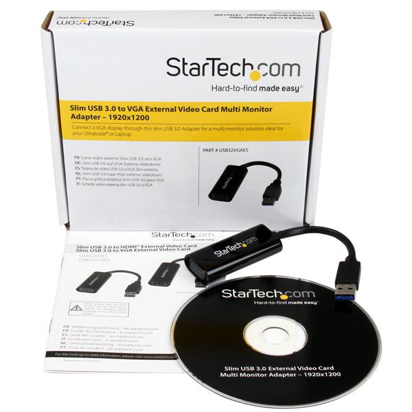 StarTech.com Slim USB-A zu VGA Adapter – 1920 × 1200 – USB 3.2 Gen 1 – 6,2 cm – für Windows