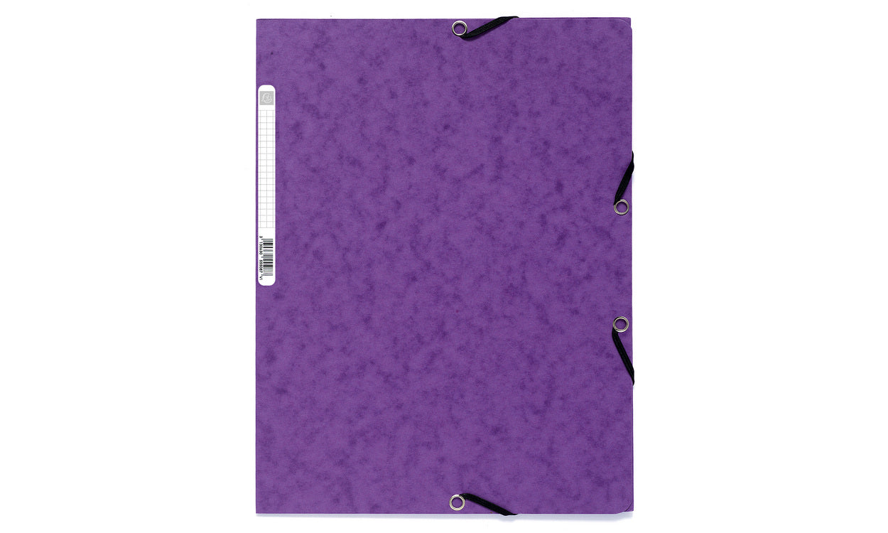 Exacompta Gummibandmappe A4 – 3 Klappen, Karton, Violett, bis 250 Blatt, 25 Stk.