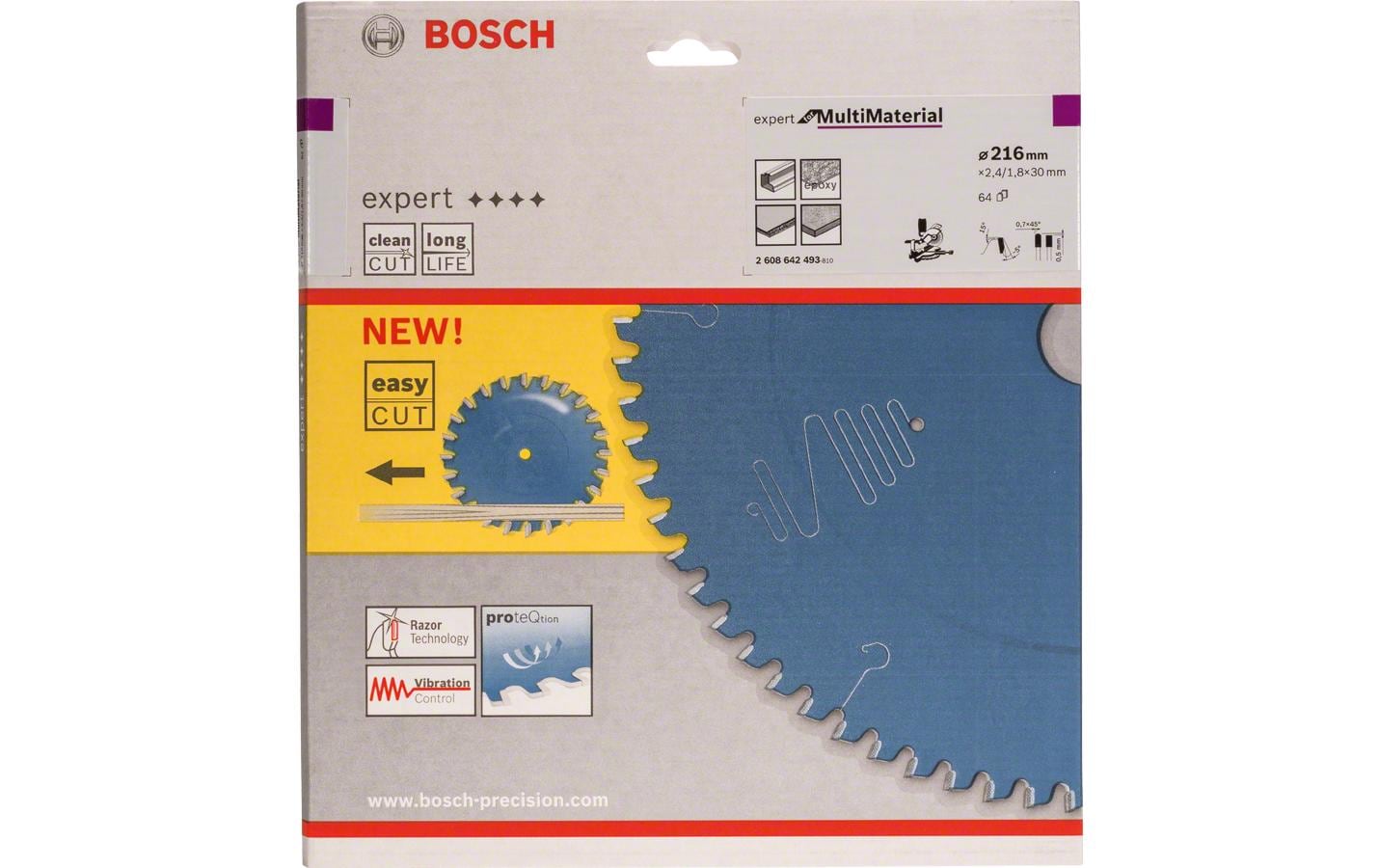 Bosch Professional – Kreissägeblatt, 64 Zähne, 216 mm