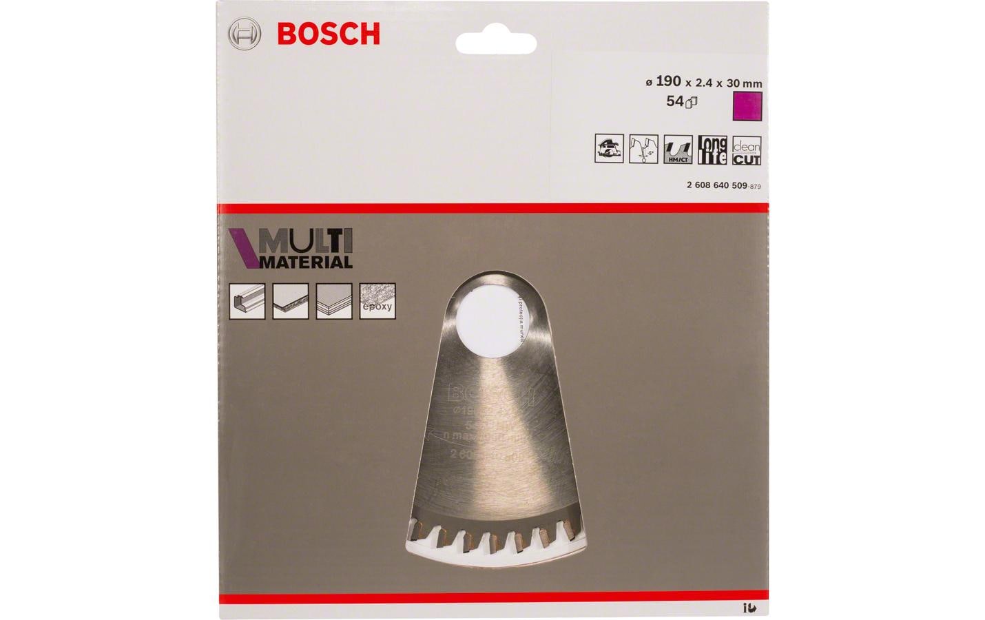 Bosch Professionelles Kreissägeblatt 190 × 30 × 2,4 mm, 54 Zähne – für Holz – 1 Stück – HLTCG