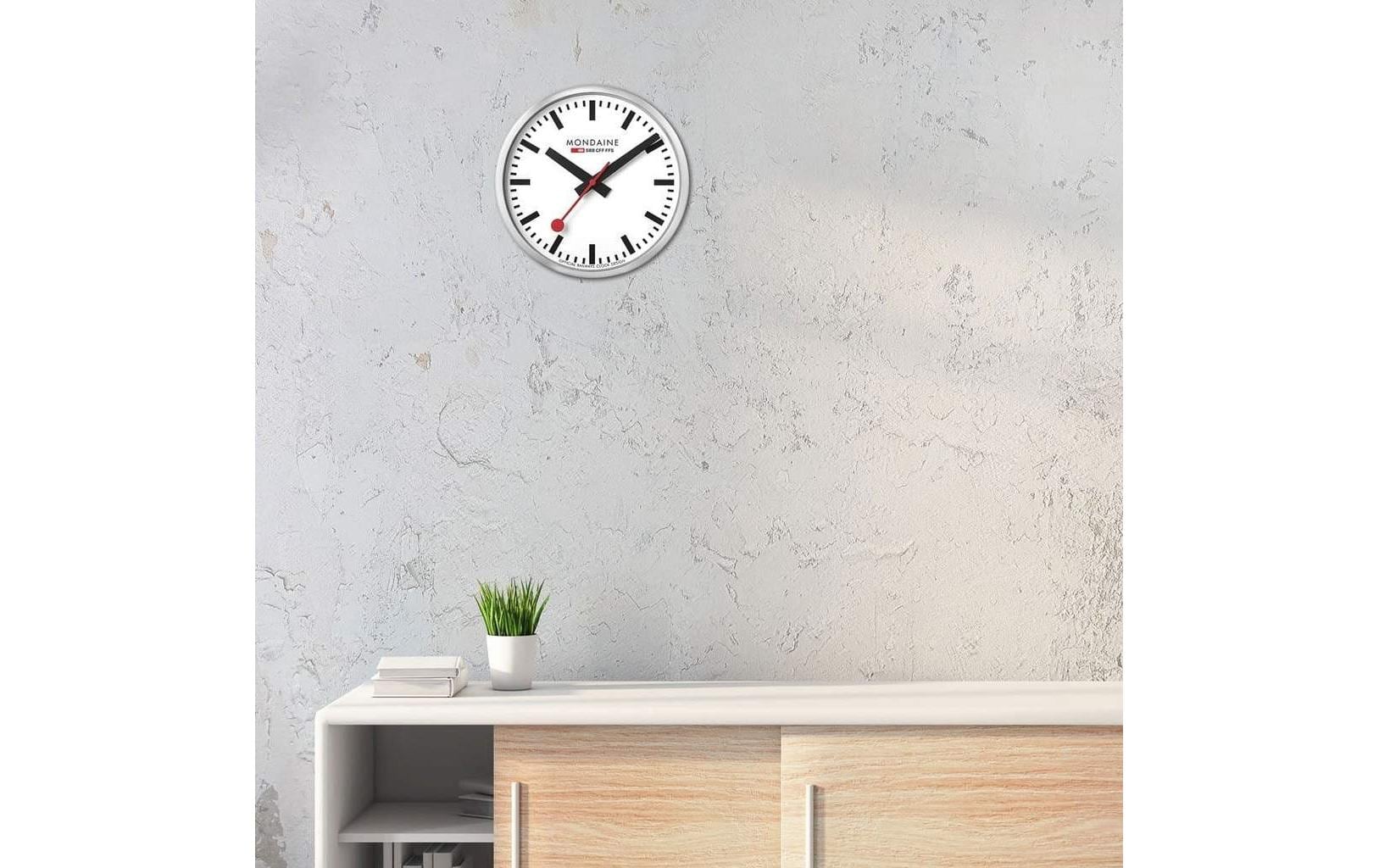 Mondaine Wanduhr Smart stop2go – Ø 25 cm, weiss, Glas