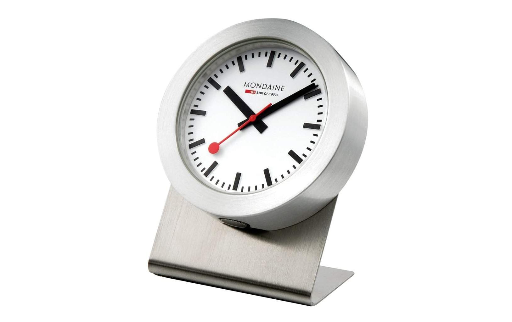 Mondaine Tischuhr – Analog – Ø 5 cm, Weiss, Aluminium