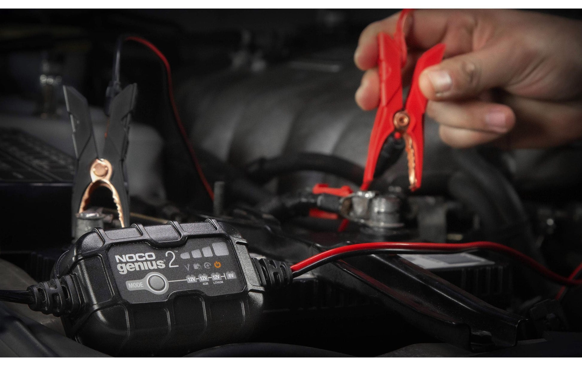 Noco Genius GENIUS2EU Batterieladegerät – 12 V, 2 A/30 W, IP65, Erhaltungsladung, für Bleiakkus, Lastwagen