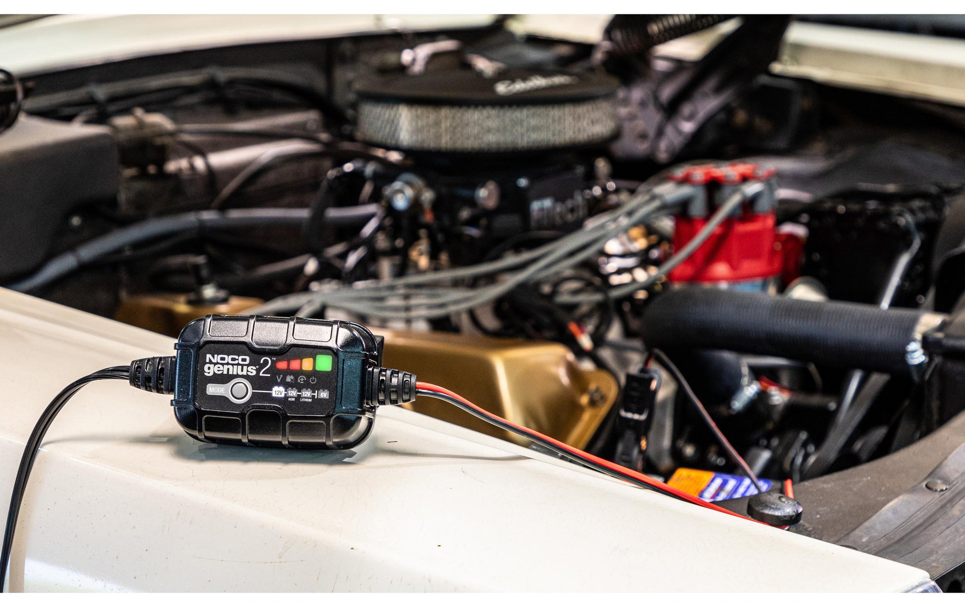 Noco Genius GENIUS2EU Batterieladegerät – 12 V, 2 A/30 W, IP65, Erhaltungsladung, für Bleiakkus, Lastwagen