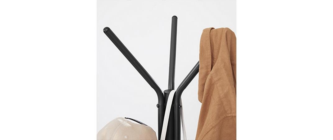 Vasagle Garderobenständer – 5 Haken, Stahl/MDF, Braun/Schwarz, 49 × 49 × 179 cm