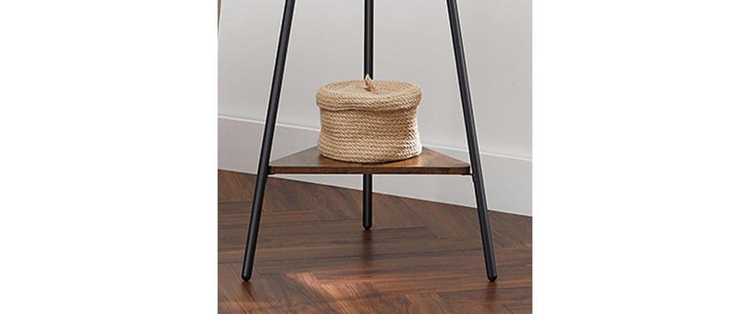 Vasagle Garderobenständer – 5 Haken, Stahl/MDF, Braun/Schwarz, 49 × 49 × 179 cm