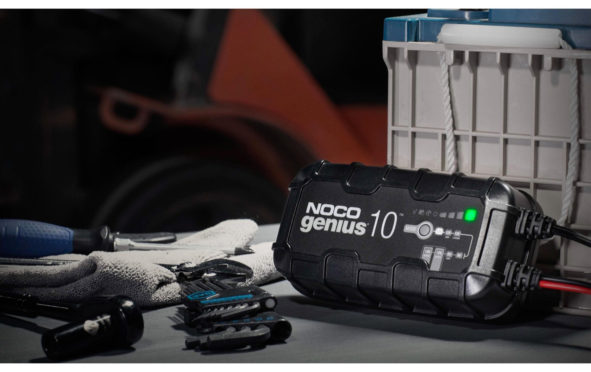 Noco GENIUS10EU Batterieladegerät 150 W – 12 V, 10 A – für Blei (Pb) Akkus, IP65
