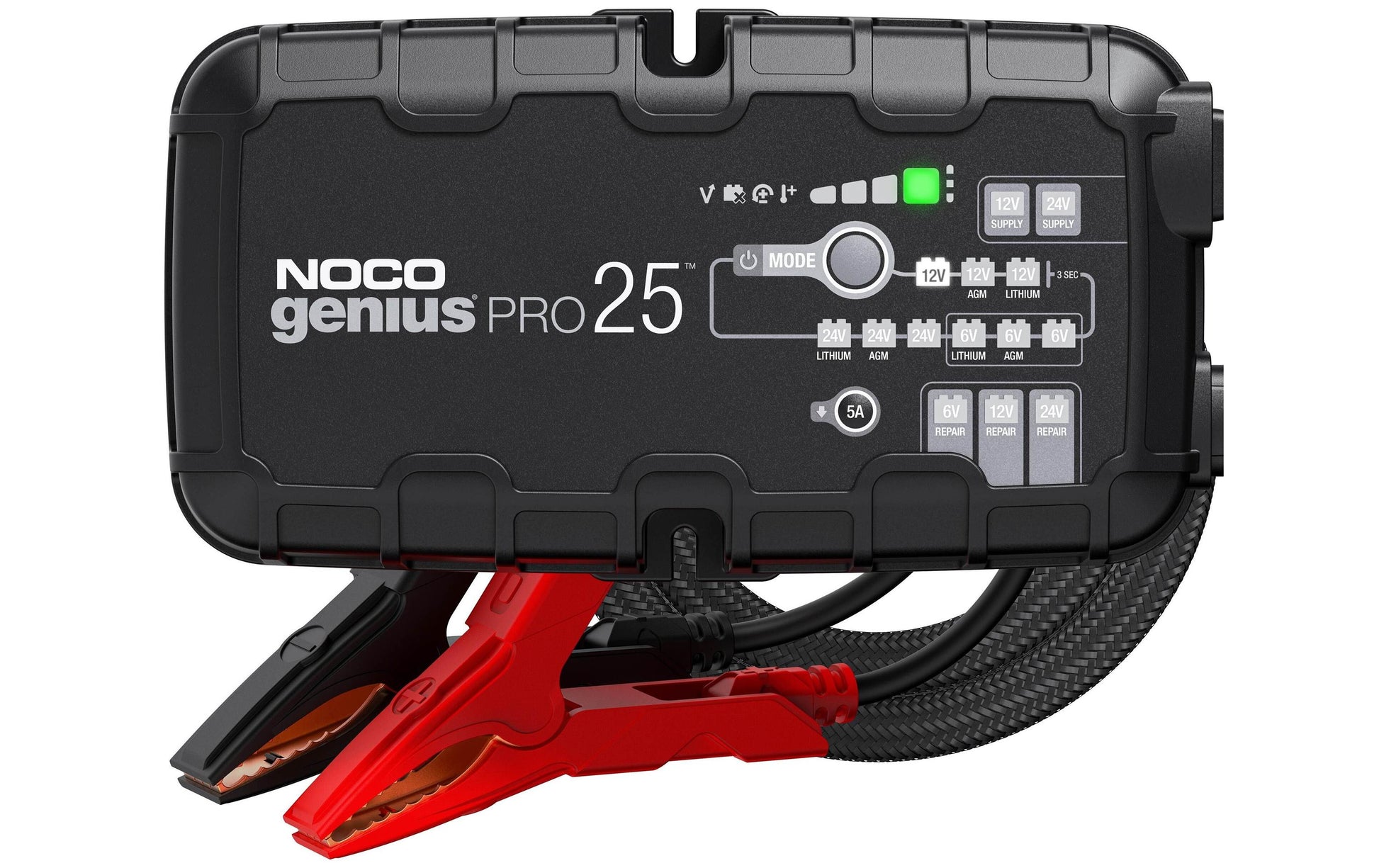 Noco GENIUSPRO25 Batterieladegerät 375 W – 25 A, 6 V – Erhaltungsladung – für Blei (Pb), Motorrad