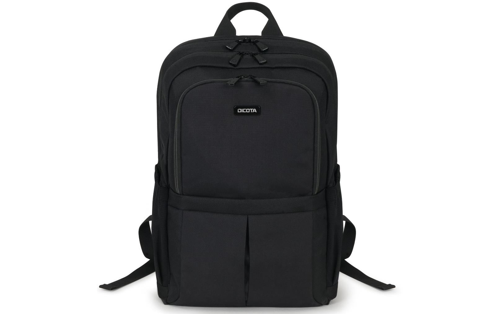 DICOTA Eco SCALE Notebook-Rucksack bis 17,3" – 100% recycelter PET, Trolley-Haltegurt – Schwarz