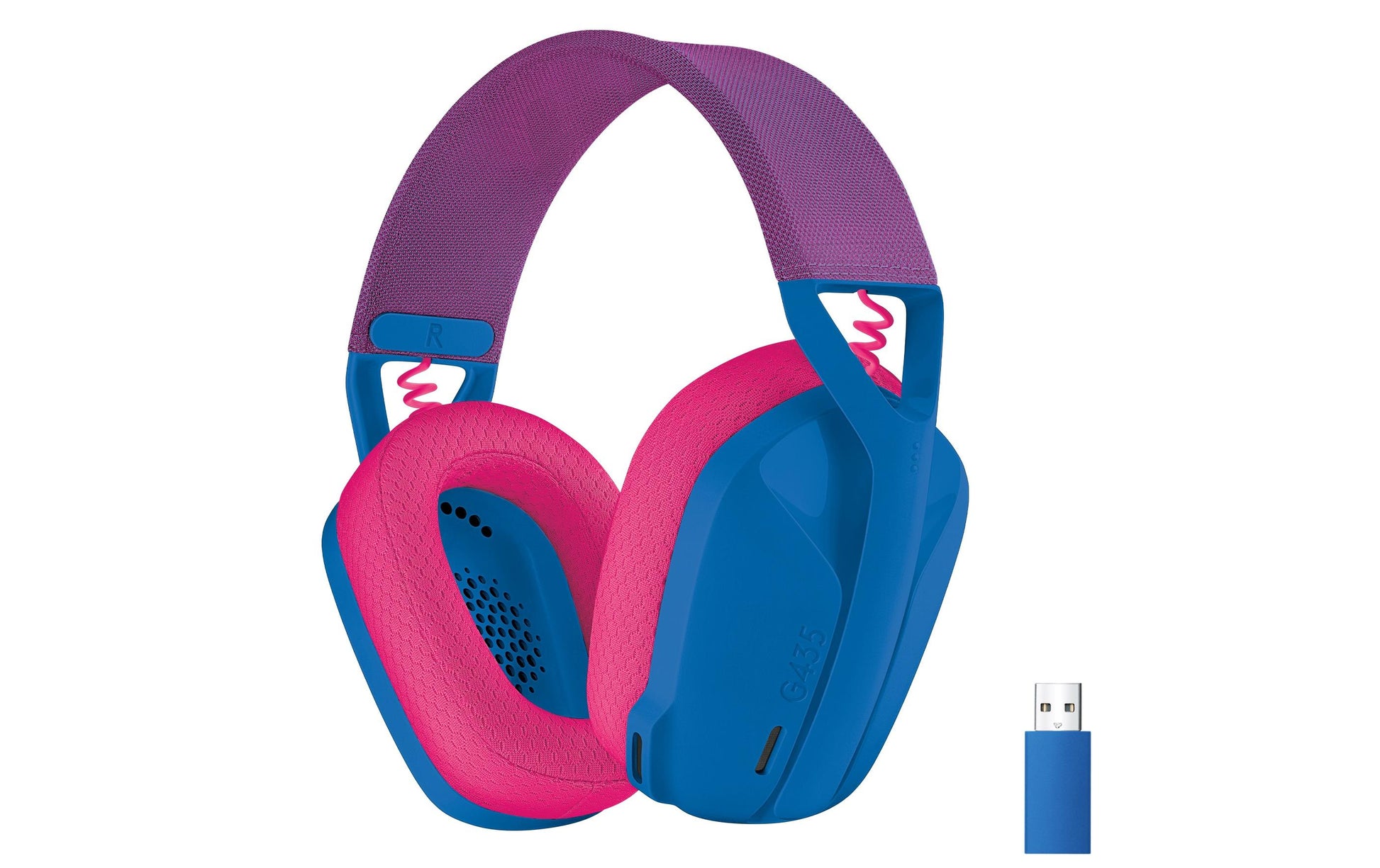 Logitech G G435 Gaming-Headset – Over-Ear, Stereo, BT, mit USB-A-Dongle, Blau