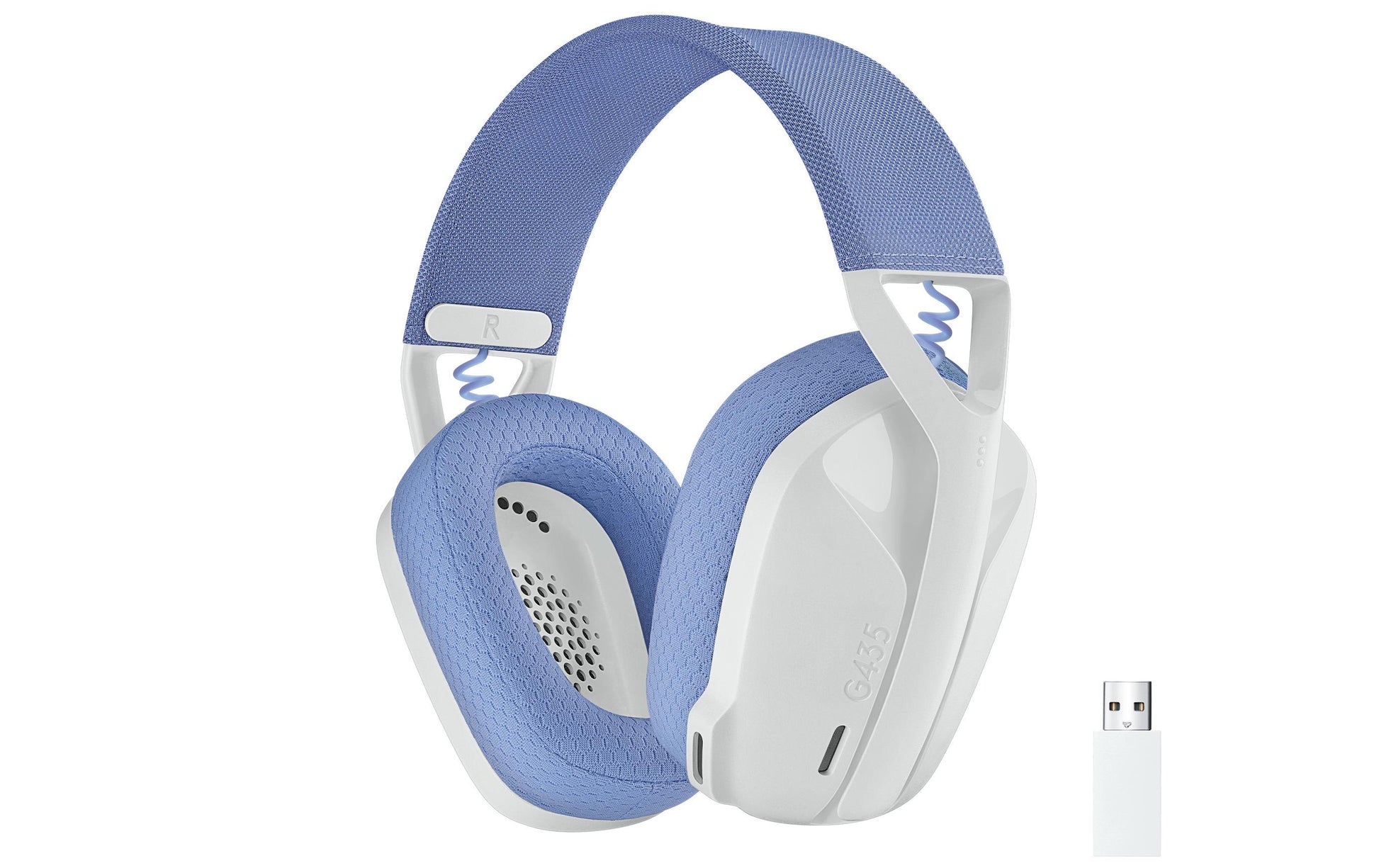 Logitech G G435 Gaming-Headset – Over-Ear, Stereo, BT, mit USB-A-Dongle, Weiss