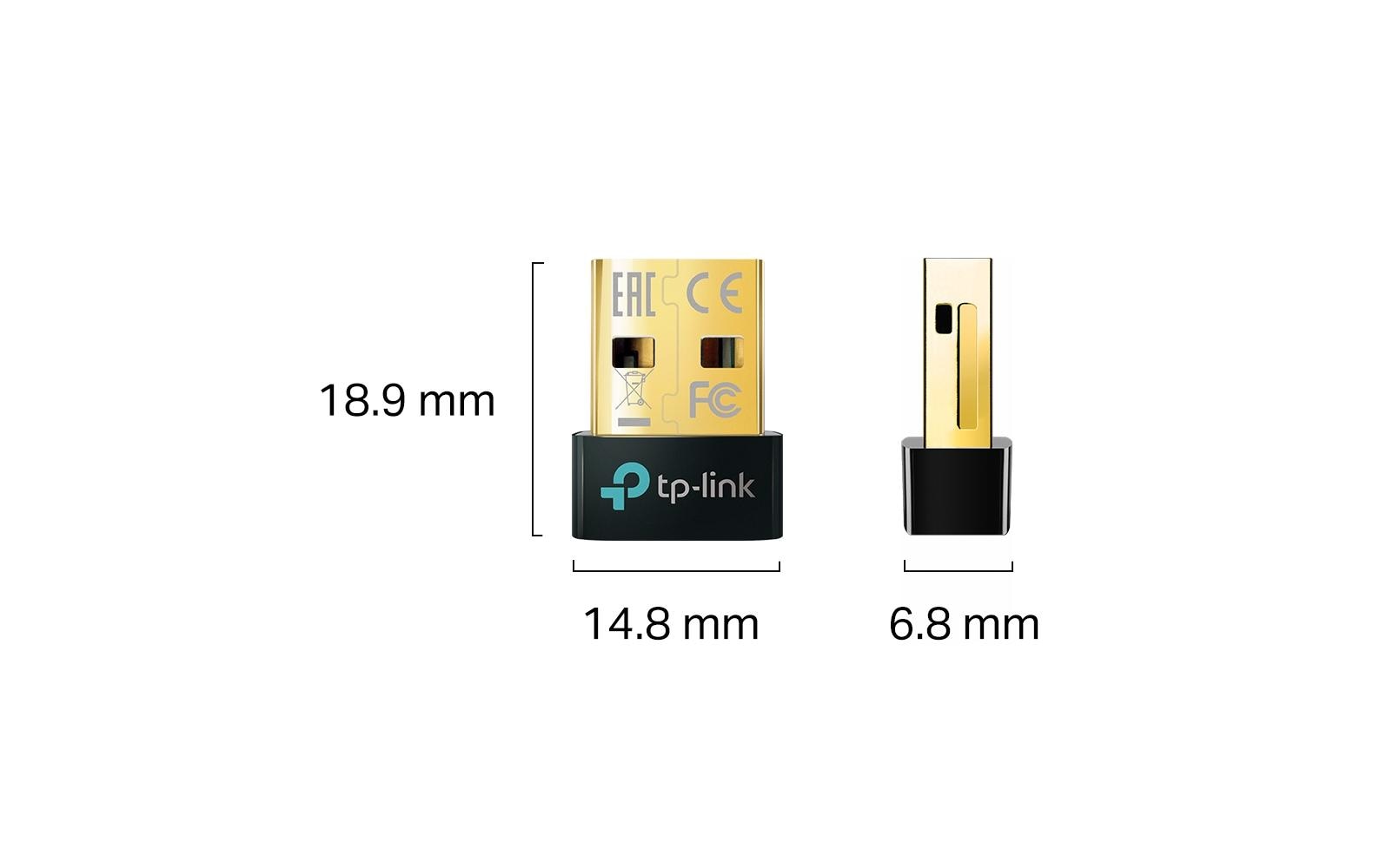 TP-Link USB-Adapter USB-A zu Bluetooth – USB 2.0 (480 Mbit/s) – Bluetooth 5.0 – Schwarz – für PC/Laptop