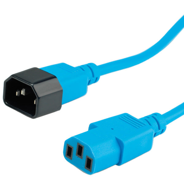 ROLINE Netzkabel – IEC C14 zu IEC C13, 1,8 m, 250 V/10 A, Blau