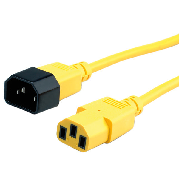 ROLINE Netzkabel – IEC C14–IEC C13, 1,8 m, 250 V/10 A, Gelb