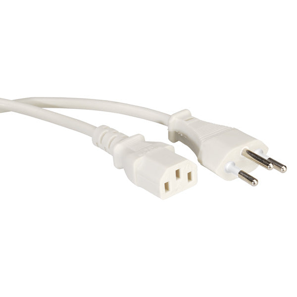 VALUE Netzkabel – T12 (Typ J) – IEC C13, 1,8 m, 250 V/10 A, weiss