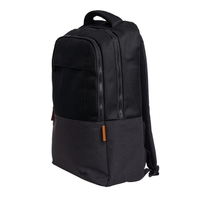Trust Notebook-Rucksack Lisboa – 23 l, ergonomisch gepolstert, rPET-Polyester – Schwarz, 165 × 300 × 460 mm