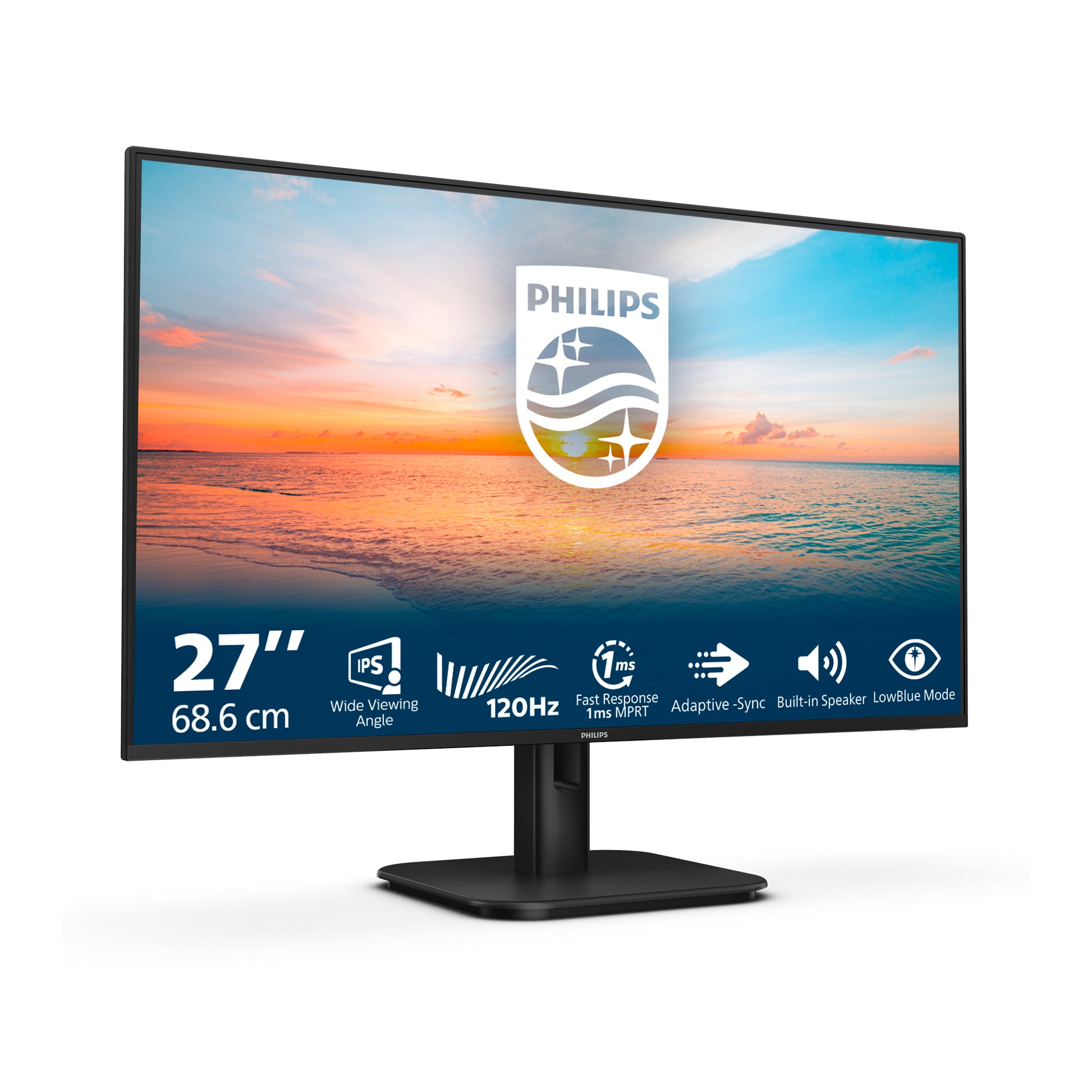 Philips 27E1N1200A/00 – Monitor, 27", 1920 × 1080 (Full HD), IPS, 120 Hz, 300 cd/m², Schwarz