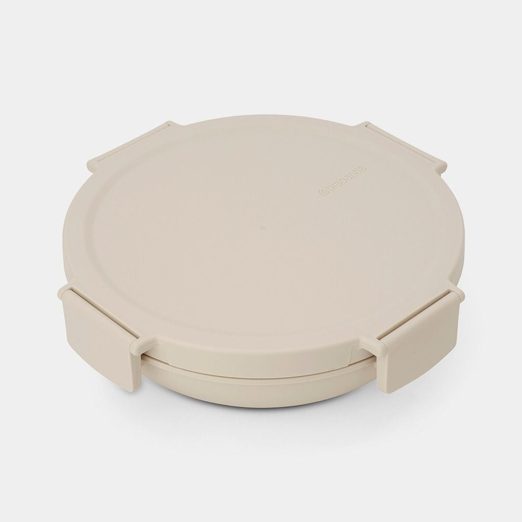 Brabantia Brotdose – 1,0 l, 21,5 × 21,5 × 6,0 cm, Kunststoff, Beige, spülmaschinenfest, mikrowellengeeignet