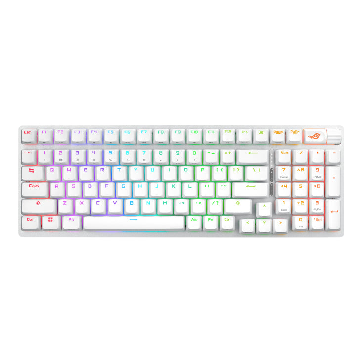 ASUS ROG Strix Scope II 96 – Gaming-Tastatur 96% – Mechanisch, RGB – Bluetooth & 2,4 GHz – Weiss