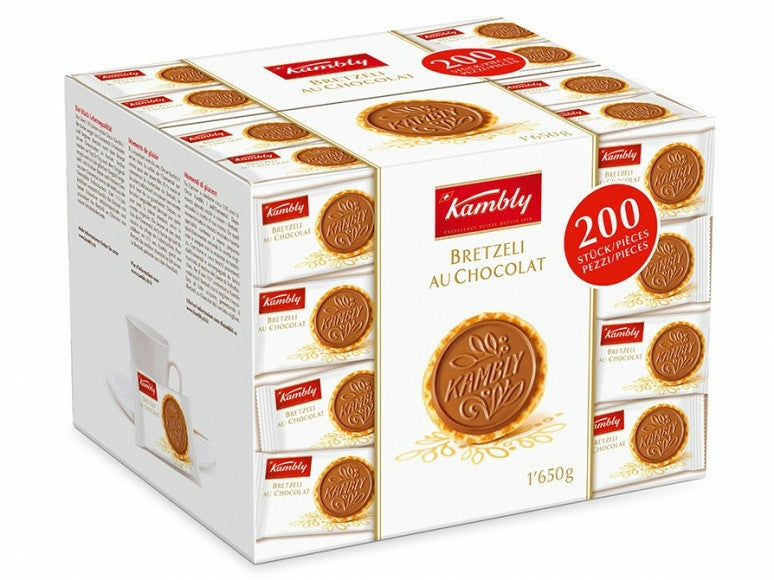 Kambly Bretzeli au Chocolat – Milchschokolade, Box, 200 Stück (1,65 kg)