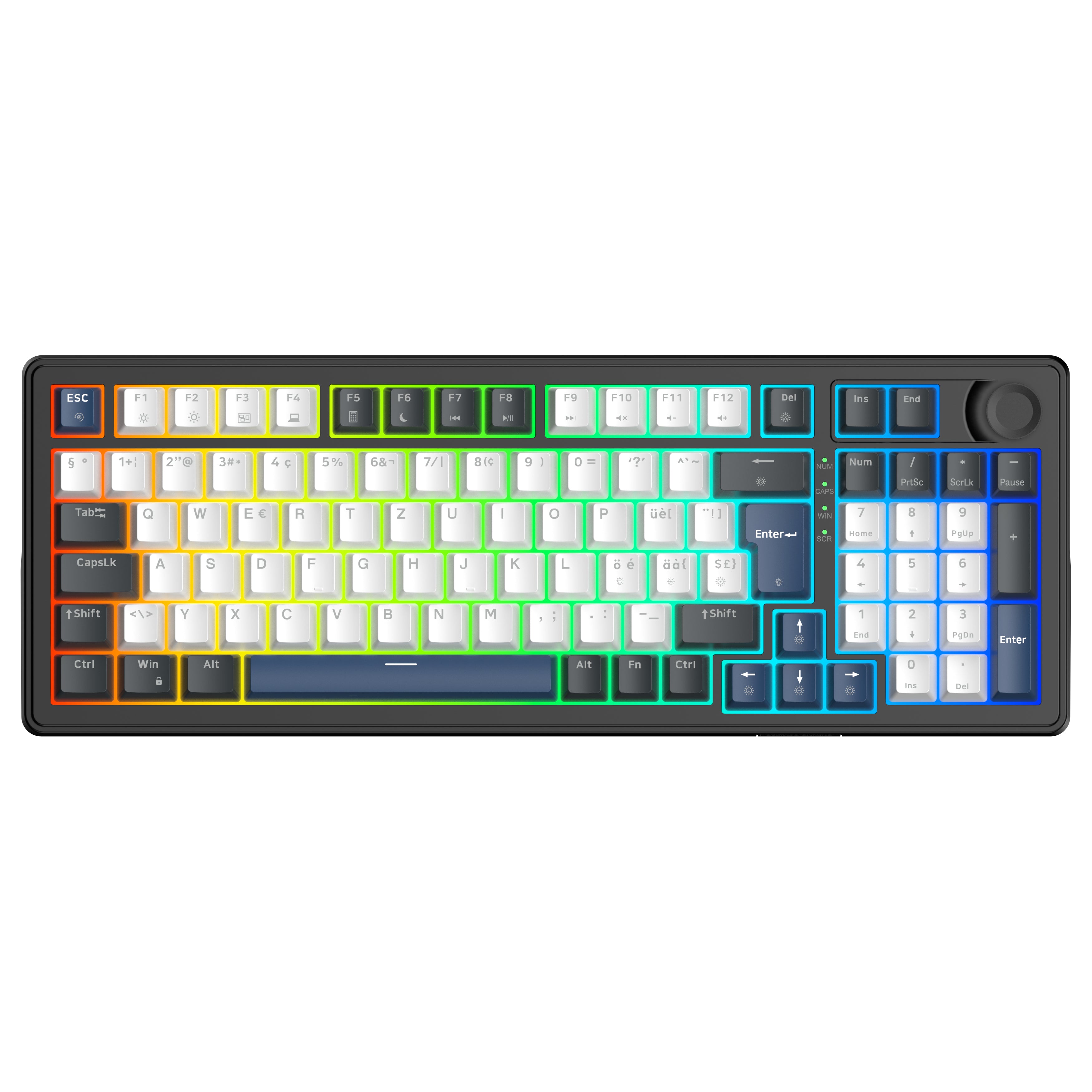 Deltaco Gaming GAM-206-CH – Gaming-Tastatur 96% – Mechanisch, Hot-Swap – Kabelgebunden, USB – RGB – QWERTZ (CH)