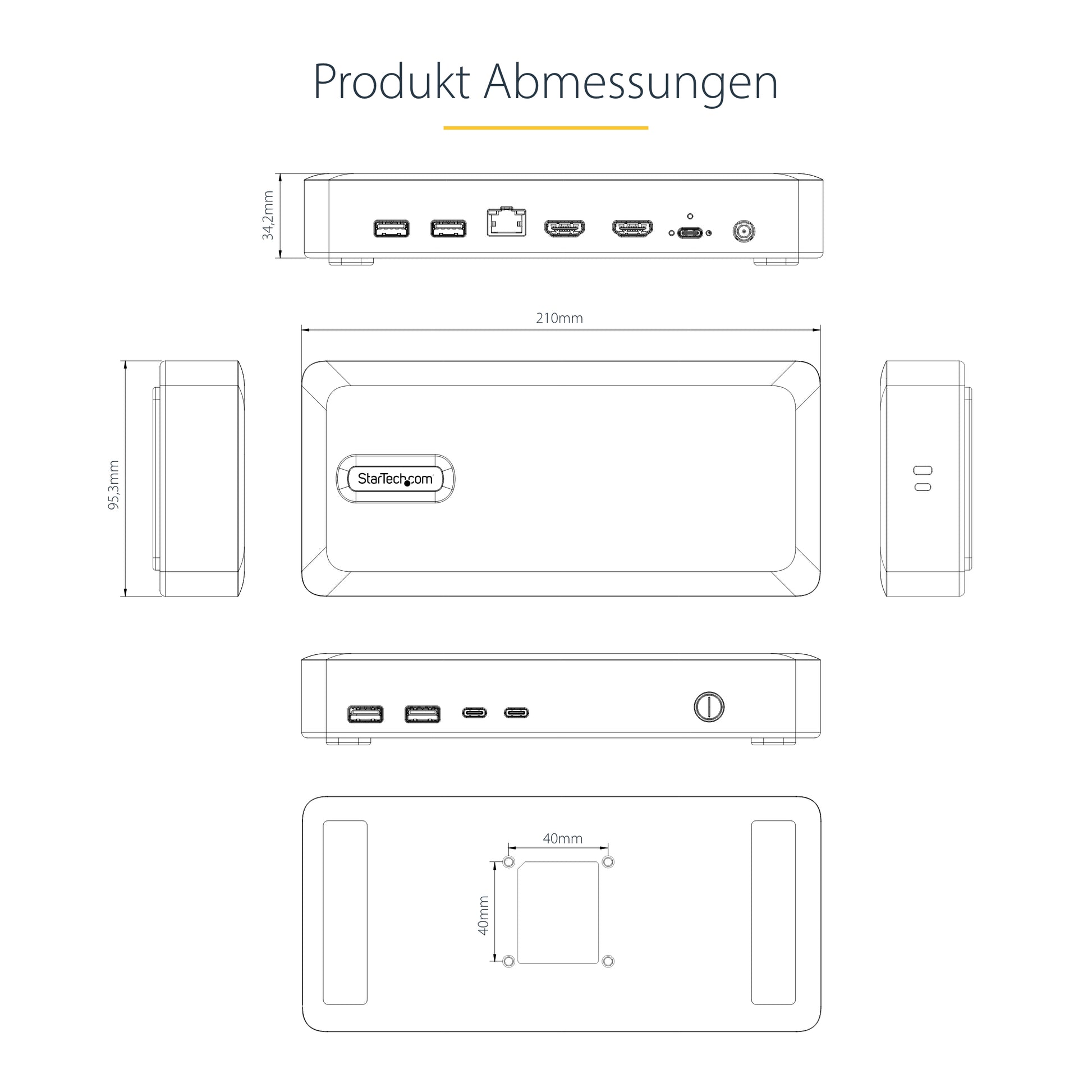 StarTech.com Dockingstation – USB4, 2× HDMI, 3× USB-A, 2× USB-C, 100 W PD, 2,5GbE, für Windows/ChromeOS