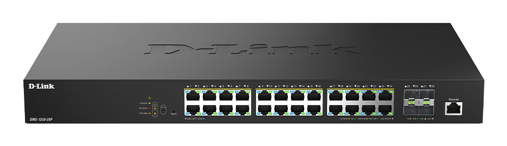 D-Link DMS-1250-28P/E – Managed Switch – 24×2.5G, 4×SFP+, L2, PoE 475 W, 1U